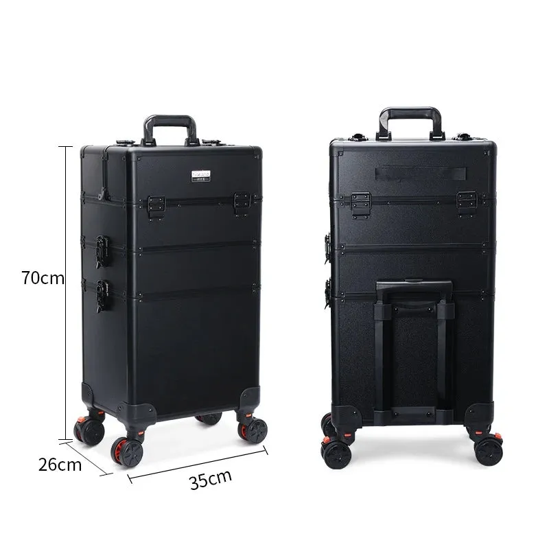 Trolley Makeup Organizer 
Aluminum Rolling Case 4 in 1 
Cosmetic Case Hairdresser Cosmetic Makeup box