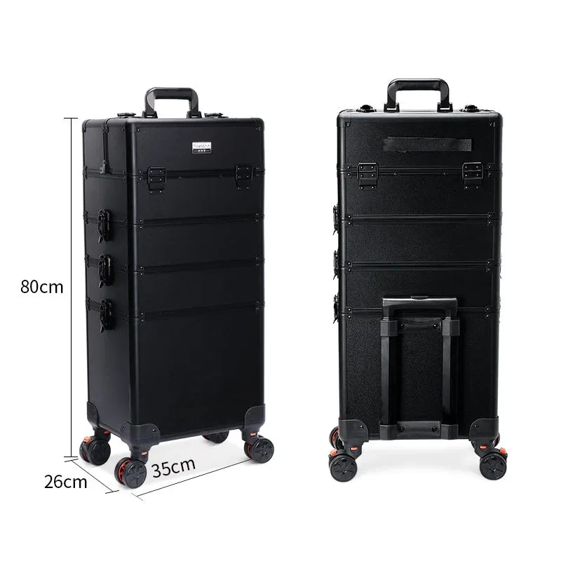 Trolley Makeup Organizer 
Aluminum Rolling Case 4 in 1 
Cosmetic Case Hairdresser Cosmetic Makeup box
