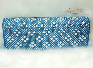 Turquiose Blue Red Clutch Party Evening Cocktail Purse