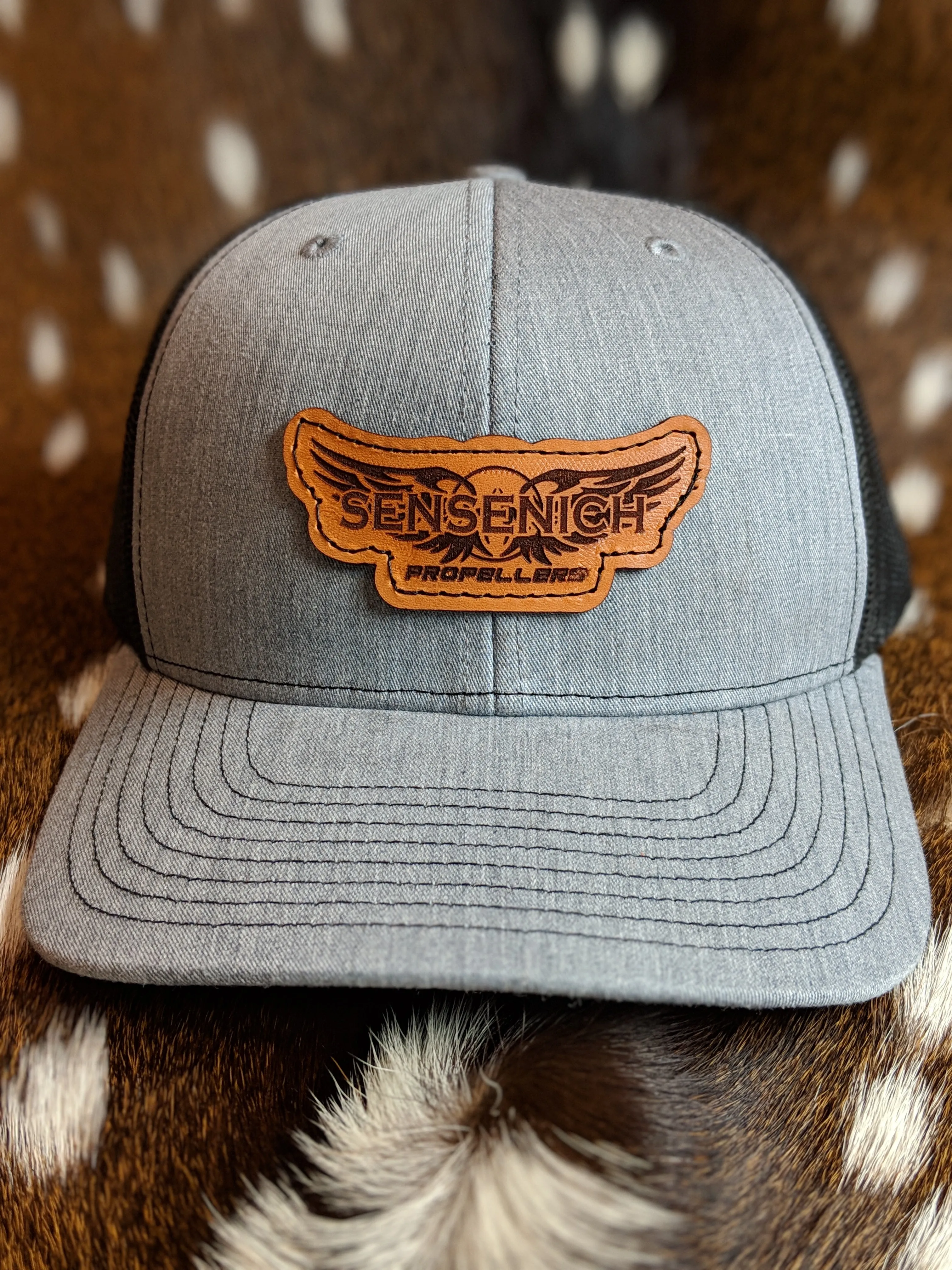 Unisex Custom Leather Patch Snapback Trucker Hat