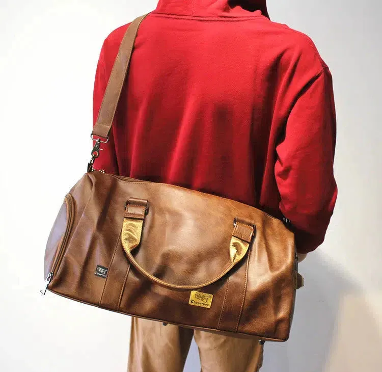 Vvsha  Christmas Gift Large Crossbody Leather Gym Bag