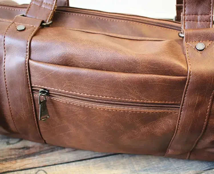 Vvsha  Christmas Gift Large Crossbody Leather Gym Bag