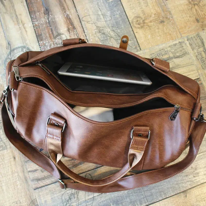 Vvsha  Christmas Gift Large Crossbody Leather Gym Bag