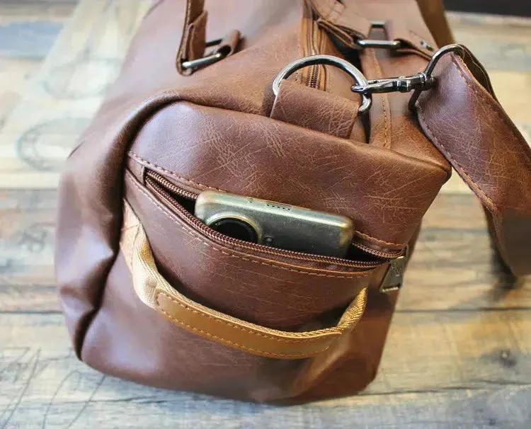 Vvsha  Christmas Gift Large Crossbody Leather Gym Bag