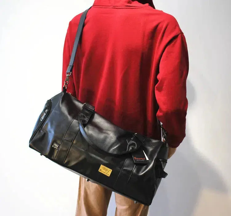 Vvsha  Christmas Gift Large Crossbody Leather Gym Bag