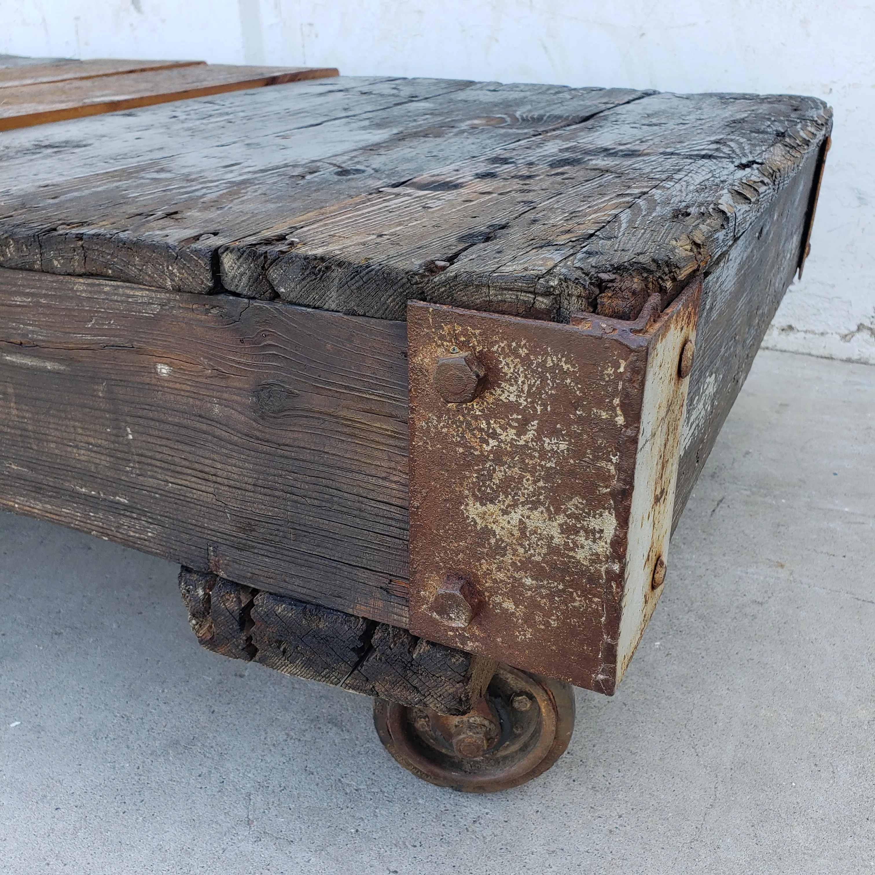 Wooden Trolley Coffee Table