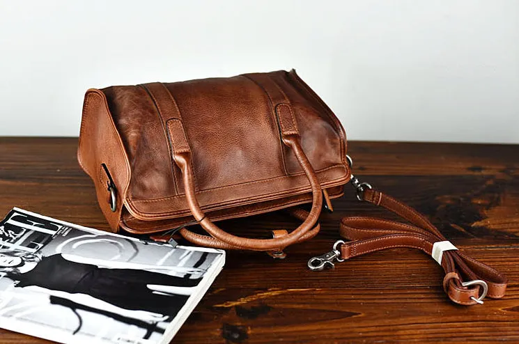 YAAGLE Women Large Capacity Tanned Leather Top-handle Bag Tote YG8266