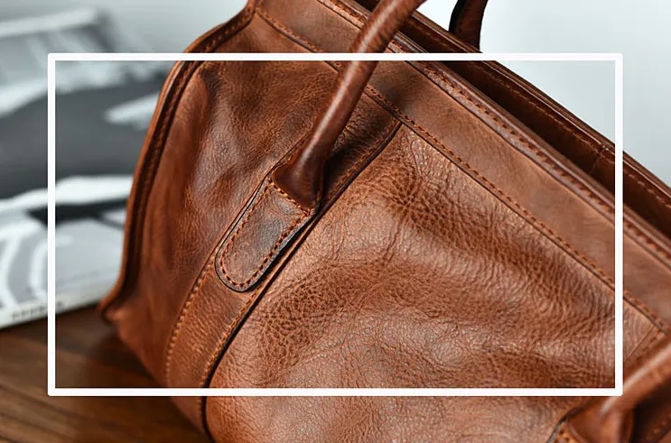 YAAGLE Women Large Capacity Tanned Leather Top-handle Bag Tote YG8266